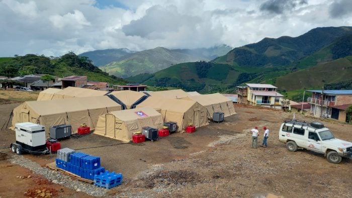 Hospital de campaña en el Cauca